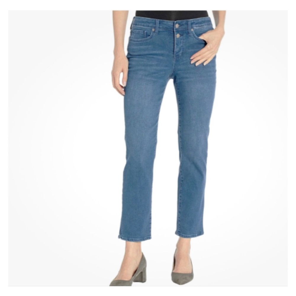 NYDJ Not Your Daughters Jean Sheri Slim Ankle BUTTON FLY Mock Fly Slit Nevin 16W